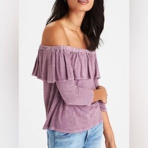 American Eagle Outfitters Off-the-Shoulder Ruffle Top